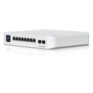 UbiQuiti Switch UniFi Pro 8 PoE, USW-Pro-8-PoE, managed, 8-Port, 1 Gbit/s, 6x PoE+, 2x PoE++, 2x SFP+