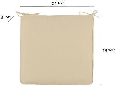 Replacement Chair Cushion - 21.5x18.5 - Box Edge, Canvas Fern Sunbrella - Ballard Designs