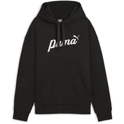 PUMA Essentials+ Script Fleece Hoodie Damen 01 - PUMA black/white rubber L