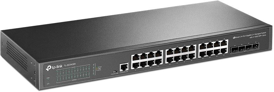 TP-LINK JetStream 24-Port Gigabit L2+ Managed Switch with 4 10GE SFP+ Slots