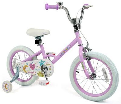Costway 12/14/16/18 Inch Kids Bike Adjustable for 3-8 Years Old Children Purple - Stars & Moon-16 inch