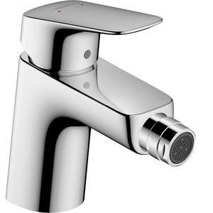 hansgrohe Bidet-Armatur Logis 70, verchromt, mit Ablaufgarnitur & Zugstange, aus Messing