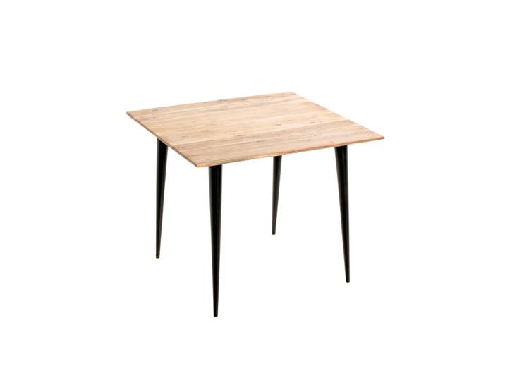 Beistelltisch 55 x 46 x 55 cm Akazie massiv natur/schwarz