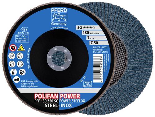 PFERD TOOLS 67685186 Fächerschleifscheibe Durchmesser 180mm Körnung (num)=50 10St.