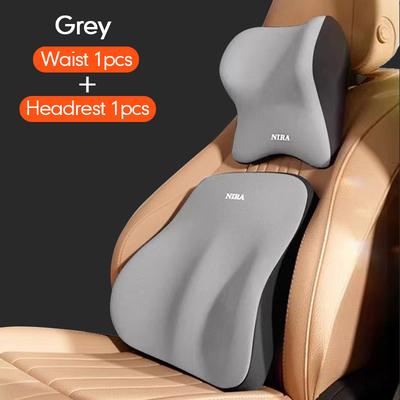All Categories Goods Lumbar Cushion Backrest, Memory Foam Car Pillow, Comfortable Neck Support grey Suit