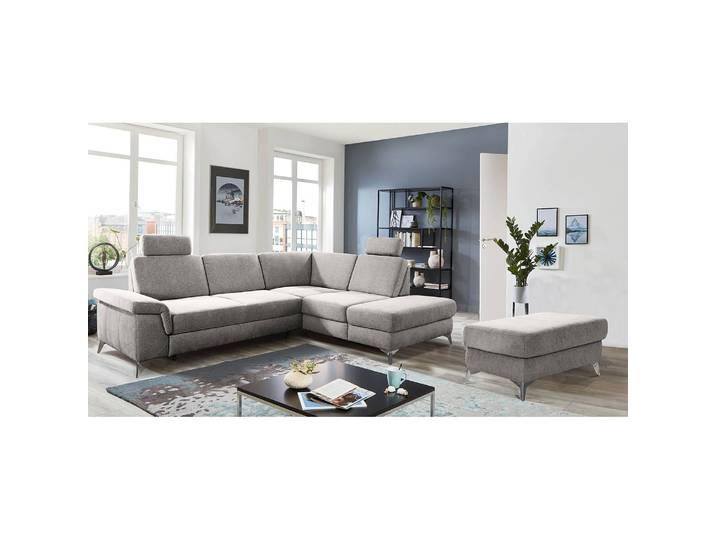 Ecksofa Dearborn Grau Chenille Alix 276 x 89 x 228cm Ottomane davorstehend rechts ohne Schlaffunktion Modern