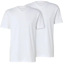 Tchibo - 2 T-Shirts mit V-Ausschnitt - Herren - Gr. XL - weiß