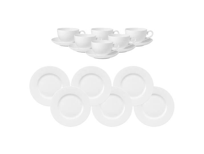 Geschirr-Set VILLEROY & BOCH Kaffeeservice Royal weiß , weiß, 18, Porzellan, Geschirr-Sets, Geschirr-Set, Spülmaschinengeeignet, Mikrowellenfest
