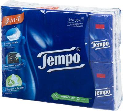 Tempo Taschentücher 3 in 1, samtig weich, 1 Packung à 30 x 10 Tücher