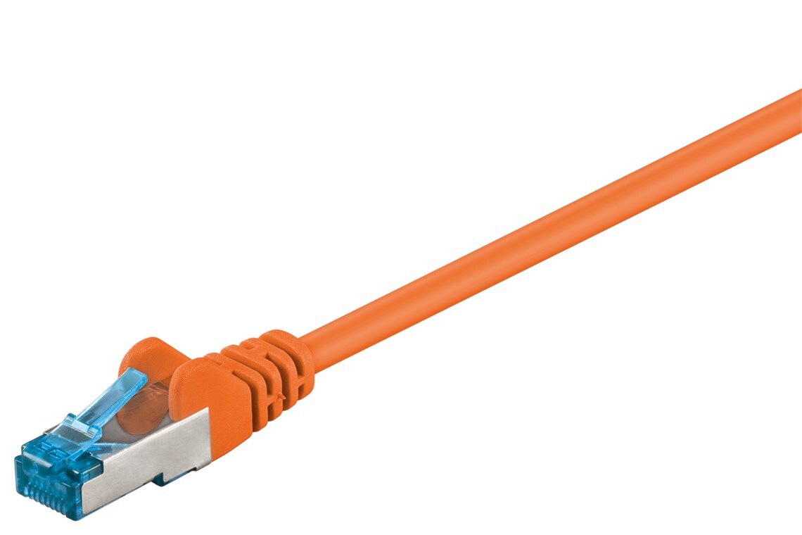 10x Goobay 93785 CAT 6A Patchkabel, S/FTP (PiMF), orange, 3 m - Kupferleiter (CU), halogenfreies Kabelummantel (LSZH)