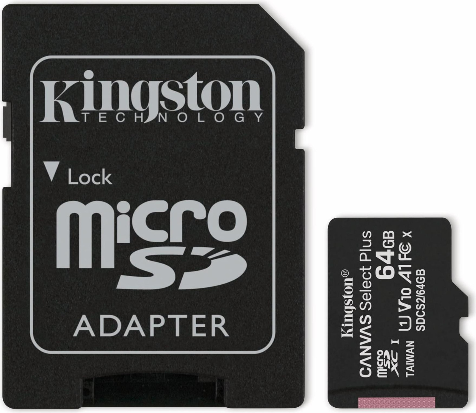 Kingston Canvas Plus SDXC MicroSD-kaart, 64GB, Class 10
