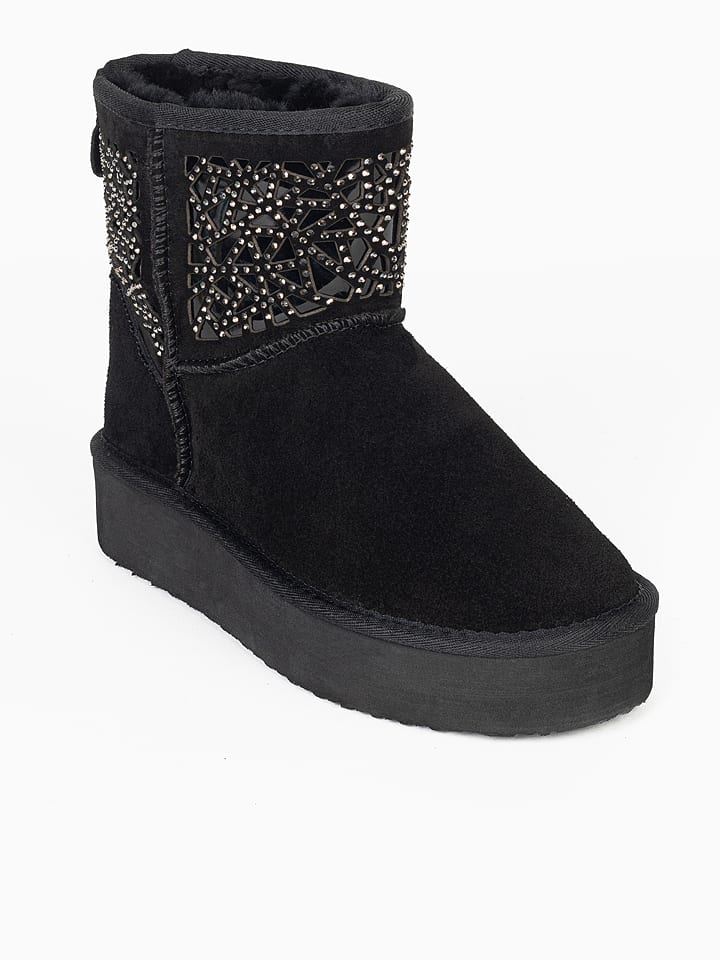Gooce Leder-Winterboots "Lana" in Schwarz - 39