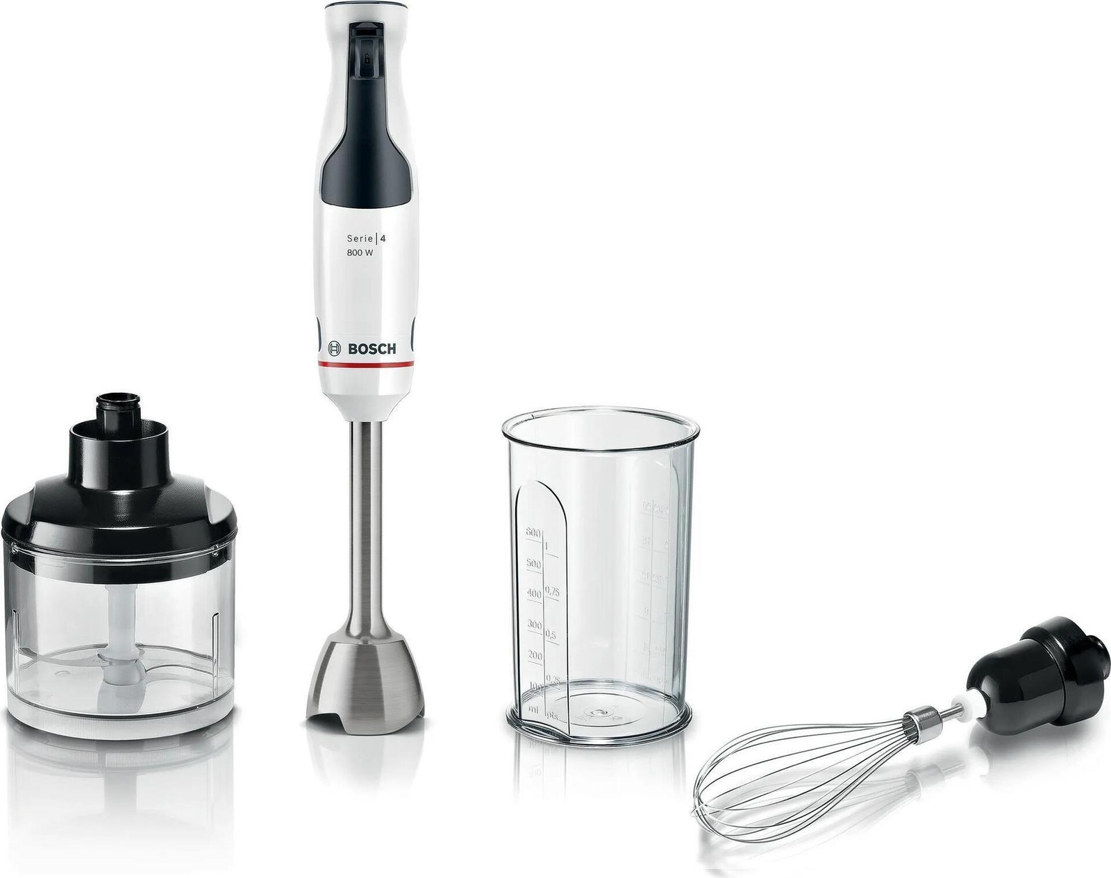Bosch MSM 4W421 ErgoMaster Serie 4 Staafmixer, 800 Watt, wit/groen met accessoires