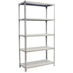 PROREGAL Schwerlastregal Metal Shark| HxBxT 180x90x40cm| Fachlast 180kg | Weiß