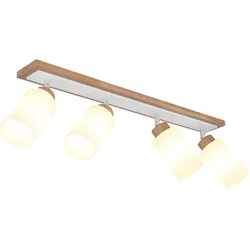 Deckenleuchte Deckenlampe Wohnzimmerlampe Holz braun Metall schwenkbar L 81 cm