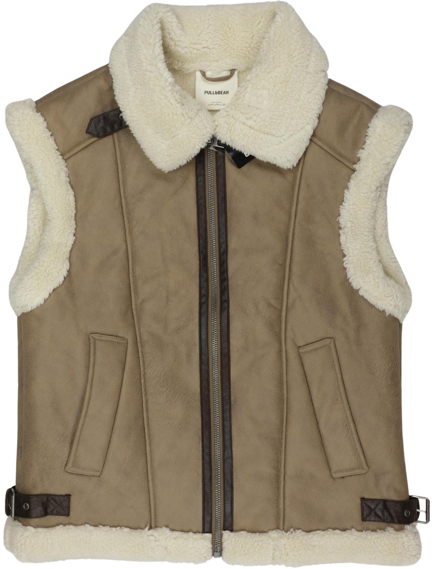 Pull & Bear Damen Weste, Braun, Gr. M, Synthetik - Second Hand