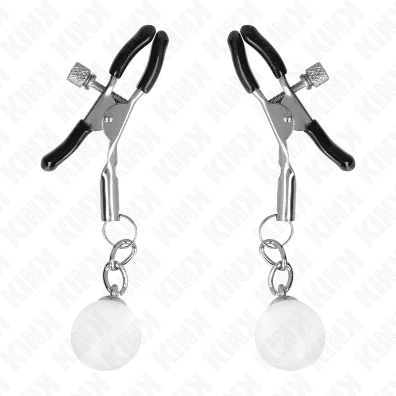 KINK NIPPLE GRIP pinces à tétons billes de verre argent 6 cm