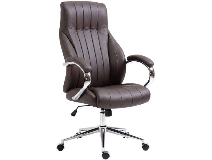CLP Bürostuhl ergonomisch Wigan Schreibtischstuhl mit edlen Echtleder-Akzenten Farbe braun
