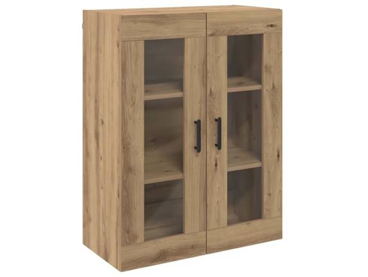 KGFHERENB Sideboard Artisan-Eiche 69,5x34x90 cm Holzwerkstoff Kompakter Beistellschrank für Wohnzimmer und Essbereich mit verglasten Türen für staubgeschütztes Präsentieren.