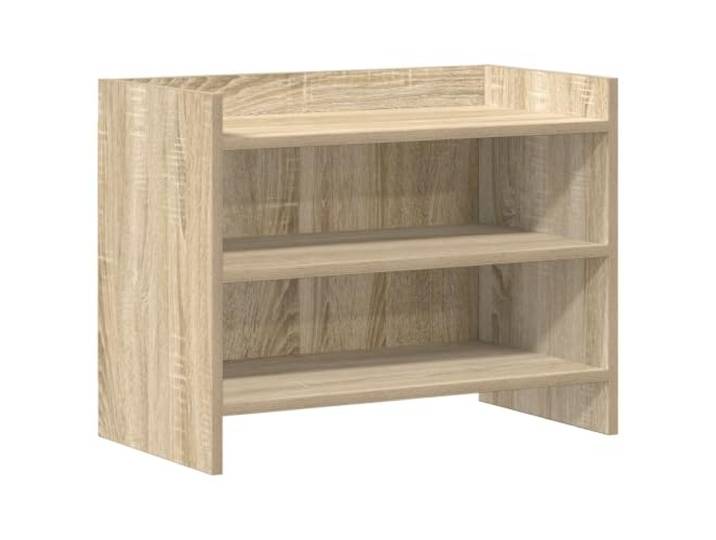 KUPTYERFG TV-Schrank 60x33x47 cm Lowboard Sonoma-Eiche Holzwerkstoff Kompakter Fernsehtisch mit 2 offenen Fächern für Wohnzimmer und Schlafzimmer, pflegeleicht und Platz sparend.
