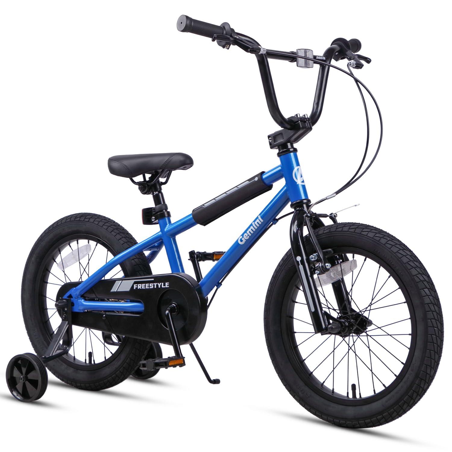 Kinderfahrrad BMX - 16 Zoll - mit Stützrädern und Ständer - Mehrere Farben
