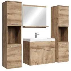 BADMÖBEL-SET Montreal 5 Teile Kastanien Eiche - 60 x 35 x 51 cm