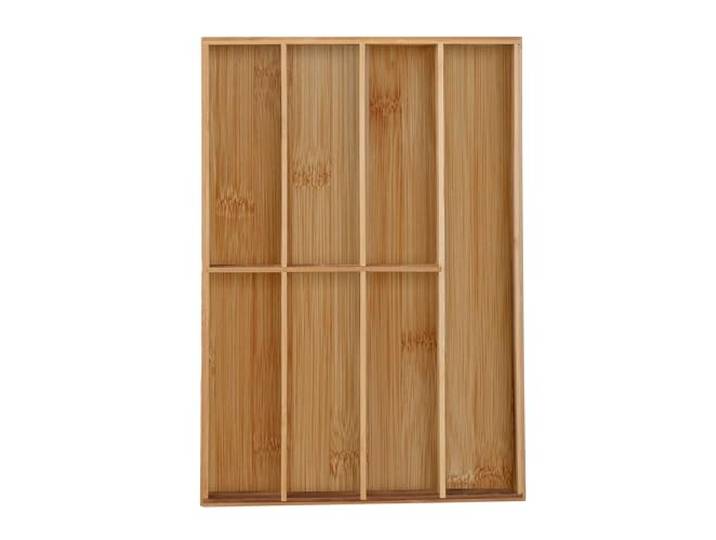 Relaxdays Range-couvert\, 7 compartiments\, bambou\, organiseur de tiroir pour ustensiles\, HLP 4\,5 x 30\,5 x 44\,5 cm\, nature