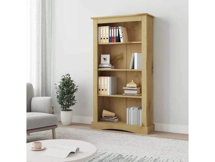 Bibliothèque 4 niveaux Gamme Corona Pin mexicain 81x29x150 cm Mothinessto LY1070