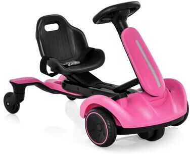 Costway 6V Kids Ride on Drift Car with 360° Spin and 2 Adjustable Heights-Pink