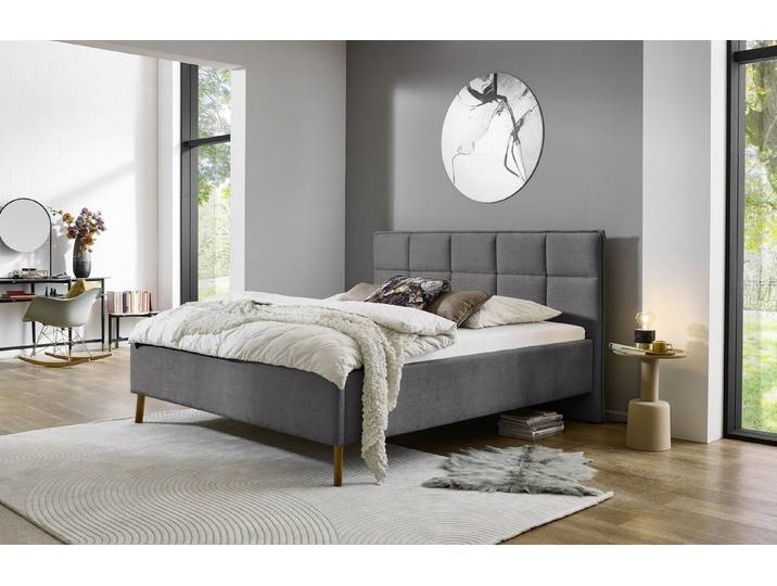 freiraum Polsterbett Paulo, Liegefläche 160x200cm, Anthrazit, Stellmaß: 182x120x213cm (BxHxT)