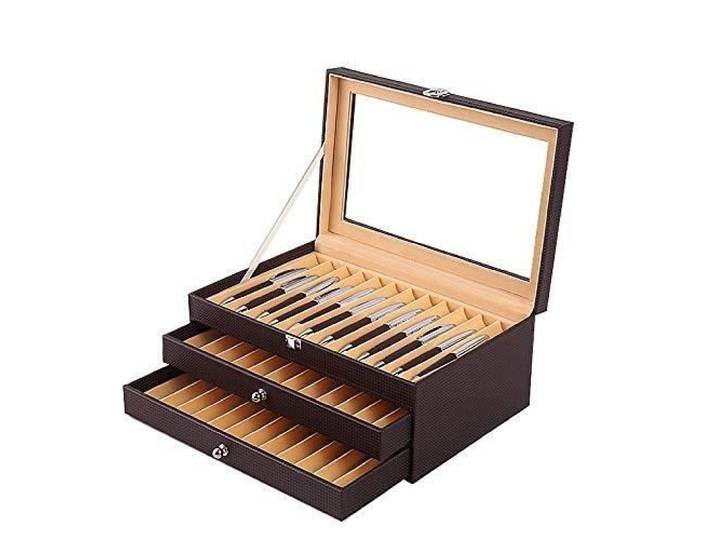 Maestrorelojero Vitrine collection pour 36 stylo-plume PU noir