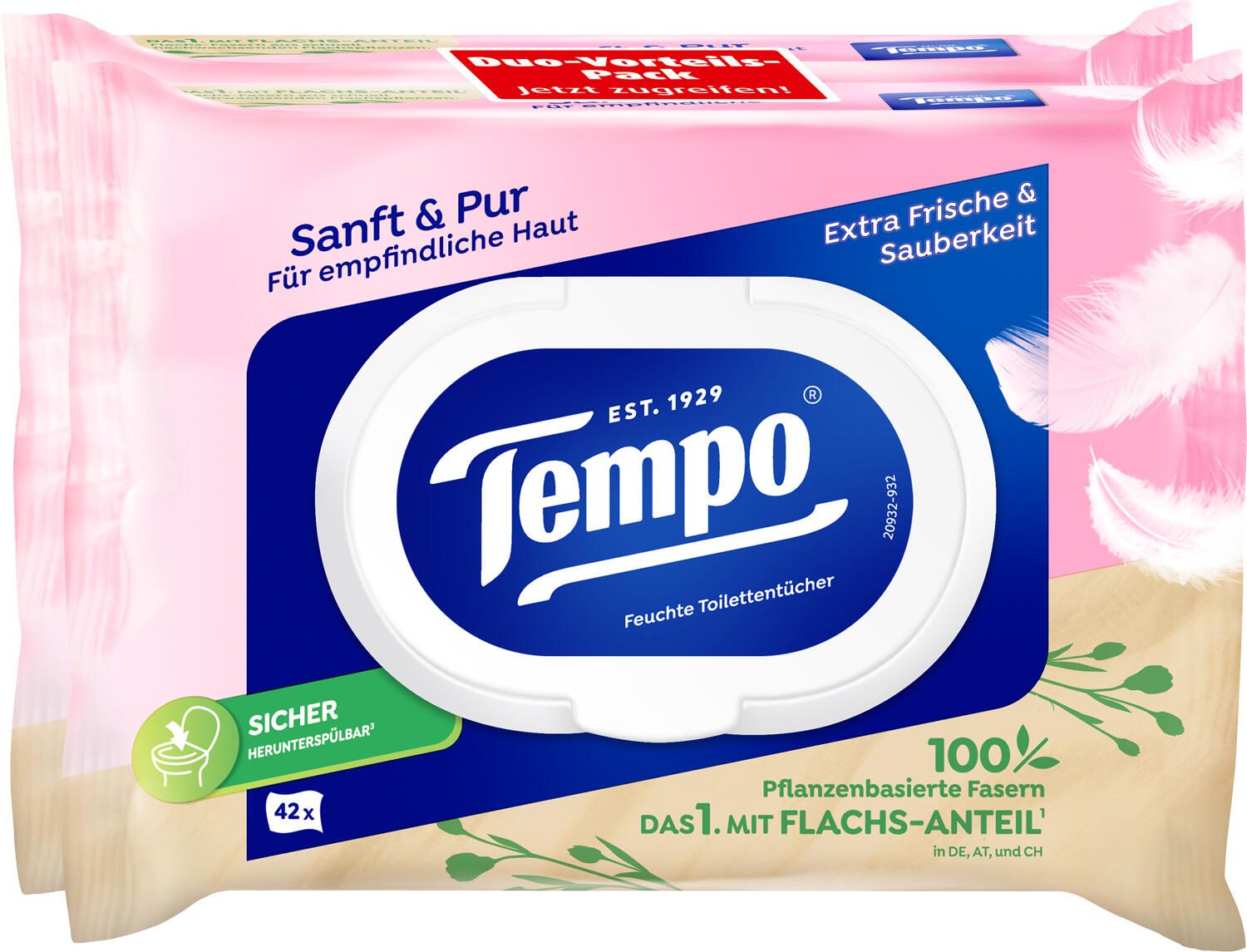 Tempo Feuchtes Toilettenpapier frisch 1-lagig 836199