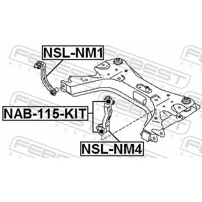 FEBEST Halter, Hilfsrahmen/Aggregateträger NSL-NM4 Vorderachse links für NISSAN