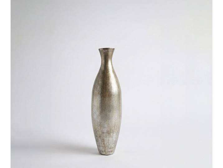 Vase Nuvia B20 x T20 x H68 cm Glas Platin Aurum Handgemacht, Wohnaccessoires