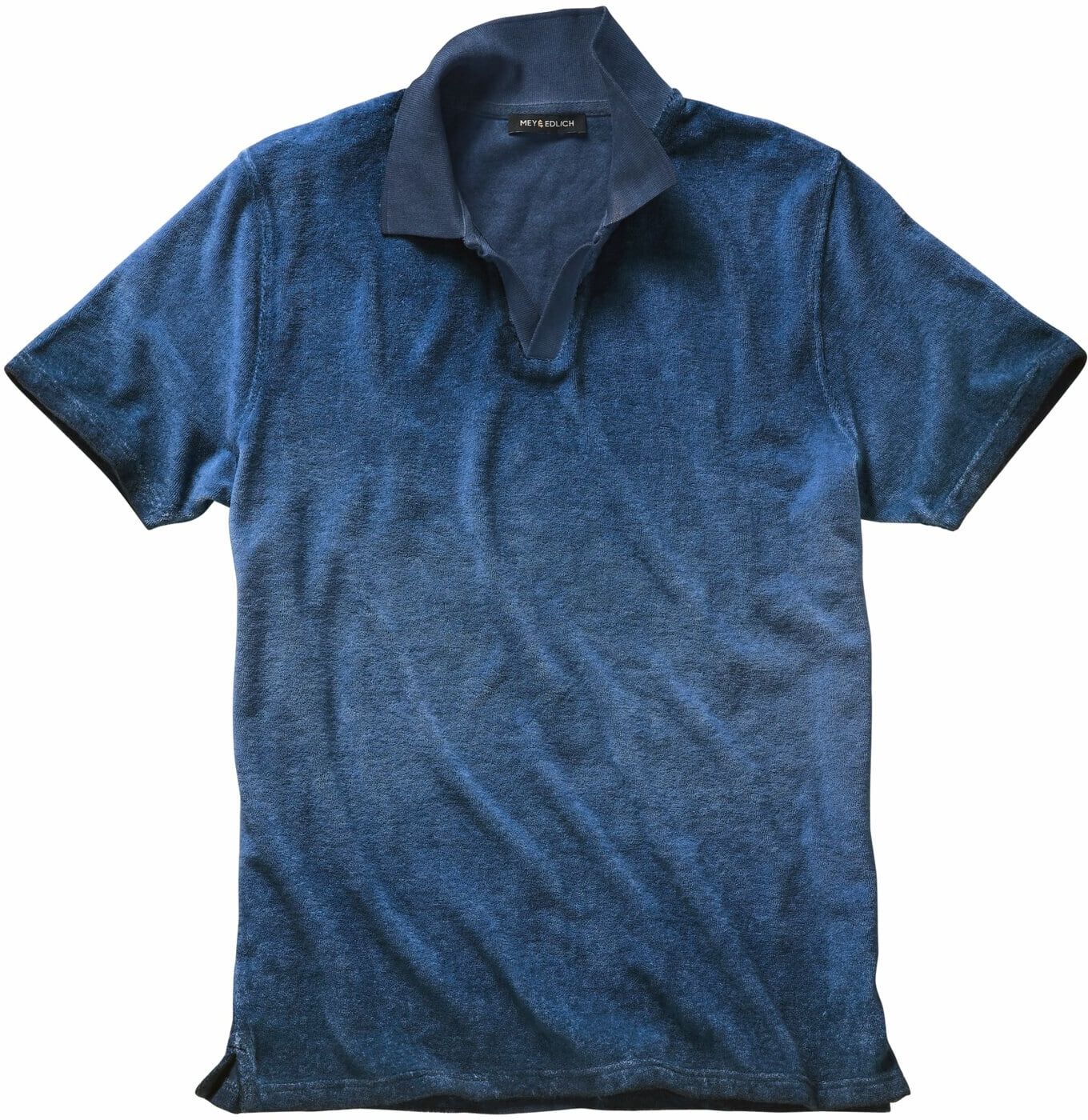 Mey & Edlich Frottee-Vintage-Polo Blau 3XL