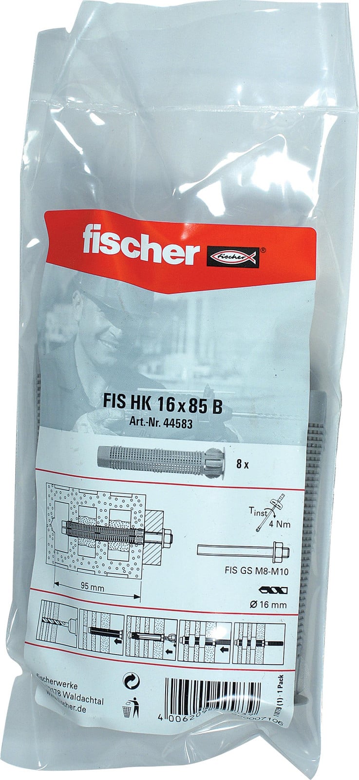 Fischer plug FIS HK 16x85, verpakking van 8 stuks
