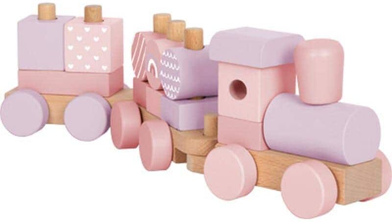 Spielzeug-Zug SMALL FOOT, Kinder, rosa, Holz, Spielzeugfahrzeuge Spielzeug-Zug, Holzart: Buche (Fagus sylvatica), Holzherkunft: China rosa Einheitsgröße
