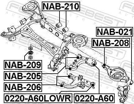 Febest Lagerung, Differential Nab-210 Für Nissan