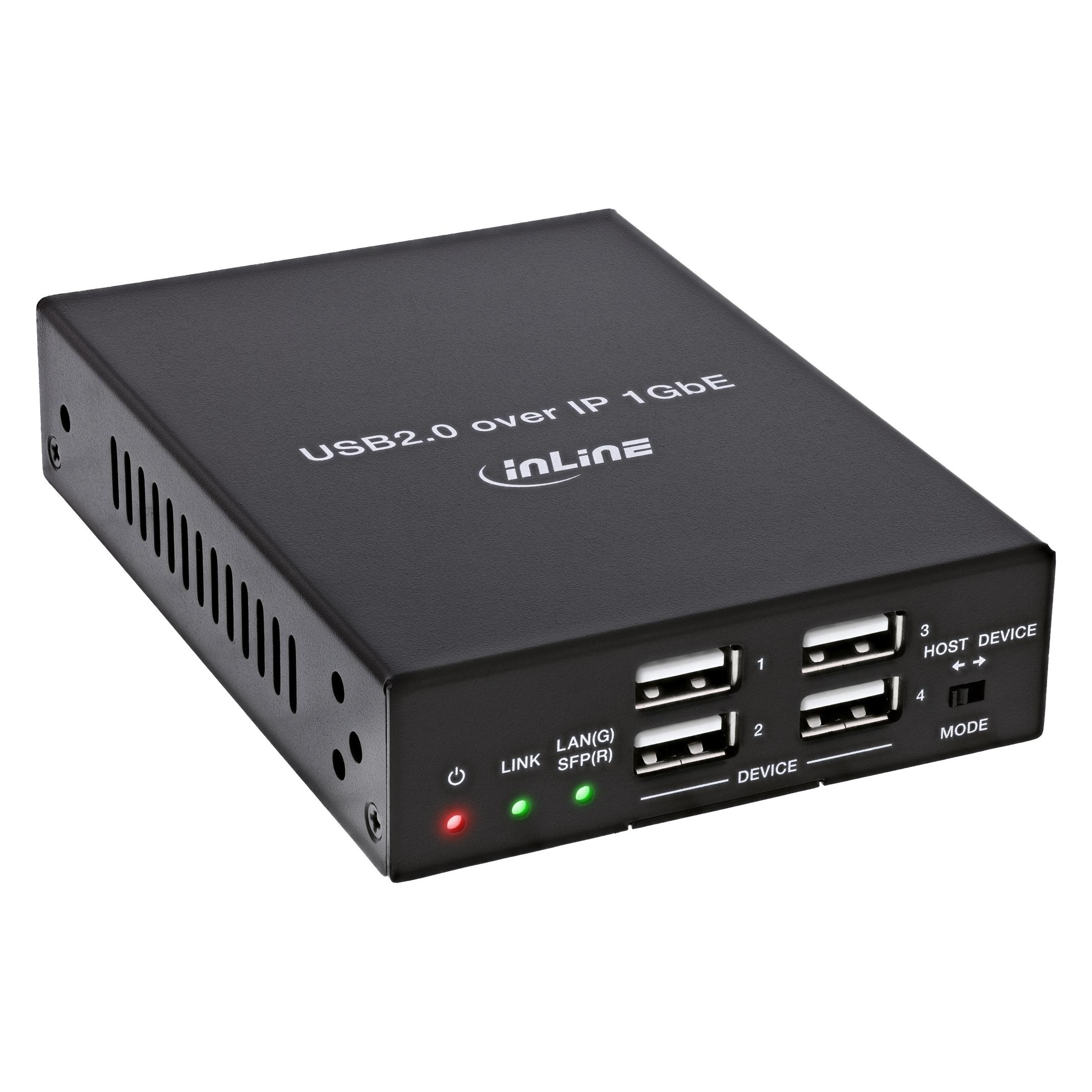Poly InLine USB 2.0 Host/Device Extender over IP, Einzelgerät, RJ45 / SFP (USB 2.0, RJ45 (1x), SFP (1x)) (57886E)