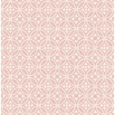 A-Street Prints Larsson Pink Ogee Wallpaper
