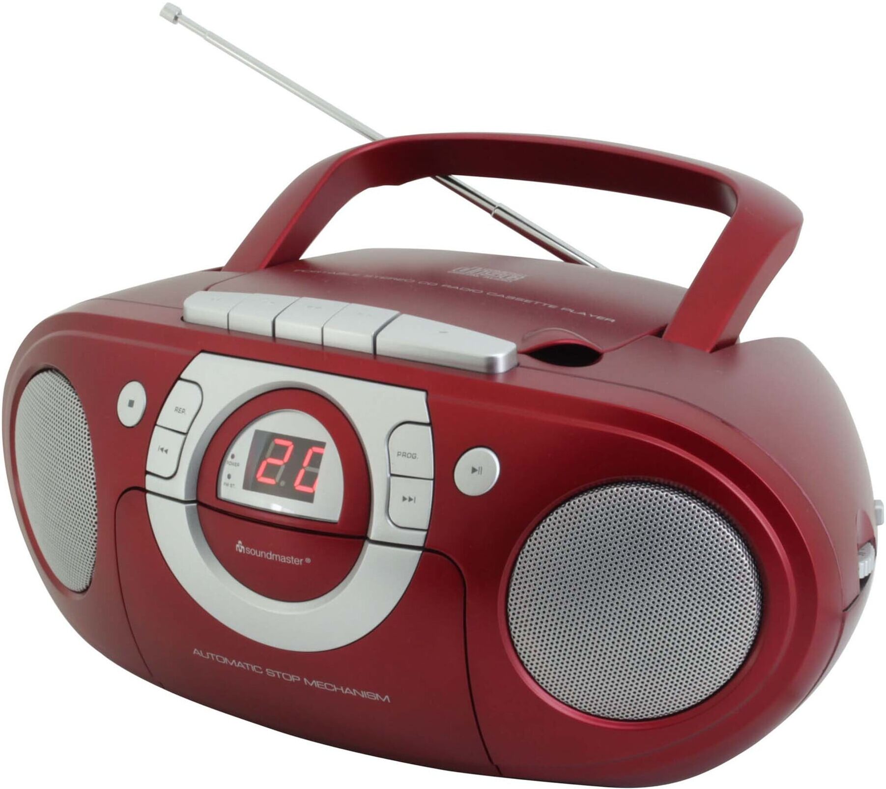 Soundmaster CD-Boombox SCD5100RO rot UKW Kassettenplayer)