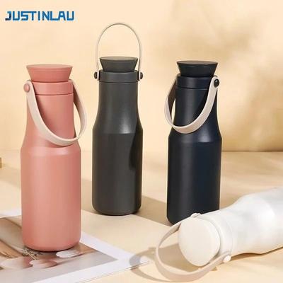 Uplifted Finds JUSTINLAU Ins Style Portable Vacuum Flask 470ml 304 Stainless Steel Hand Held Thermos gray