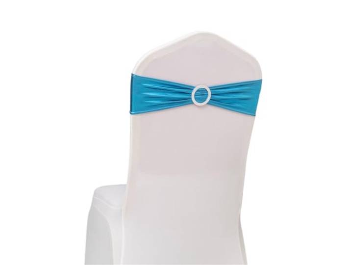 Stuhlschleifen für Hochzeiten 50 Teile/los Hochzeit Stuhl Dekoration Metallic Gold Schärpen Knoten Bänder Bögen for Party Bankett Event Dekore(Lake Blue)