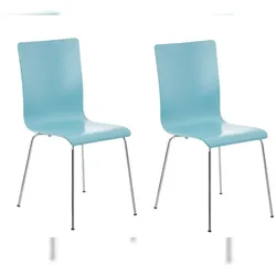 Décoshop26 - Set mit 2 blauen Küchenstühlen aus Holz und Metall CDS10064 CDS10064