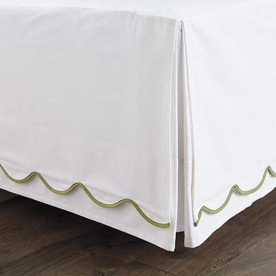 Emma Scalloped Bed Skirt - Sage, King - Ballard Designs
