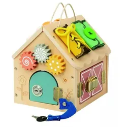 Tooky Toy: Aktivitätsbox aus Holz in Hausform