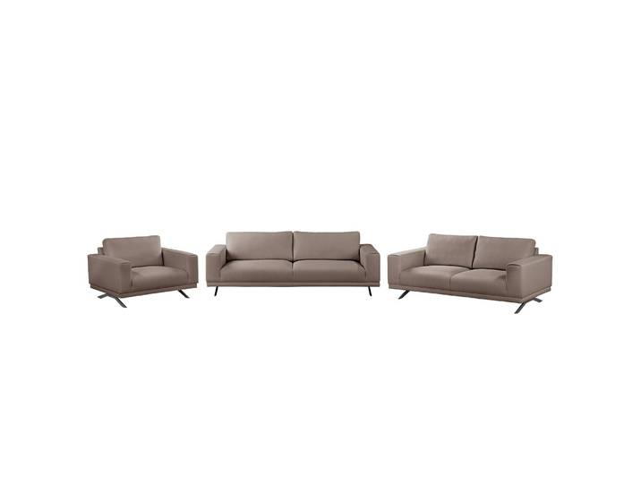 Ensemble de salon 3-2-1 Marron/Cubanite Tissu Moderne