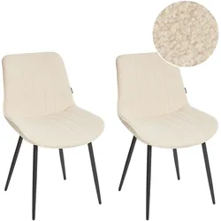 ESSZIMMERSTUHL 2er-Set Bouclé Helles Beige Dubrovnik