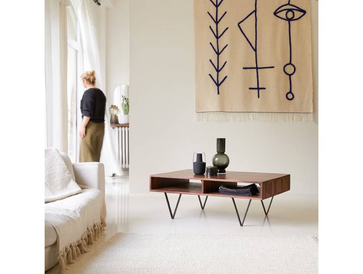 Couchtisch aus massivem Palisanderholz Metric - Braun - Sheesham
