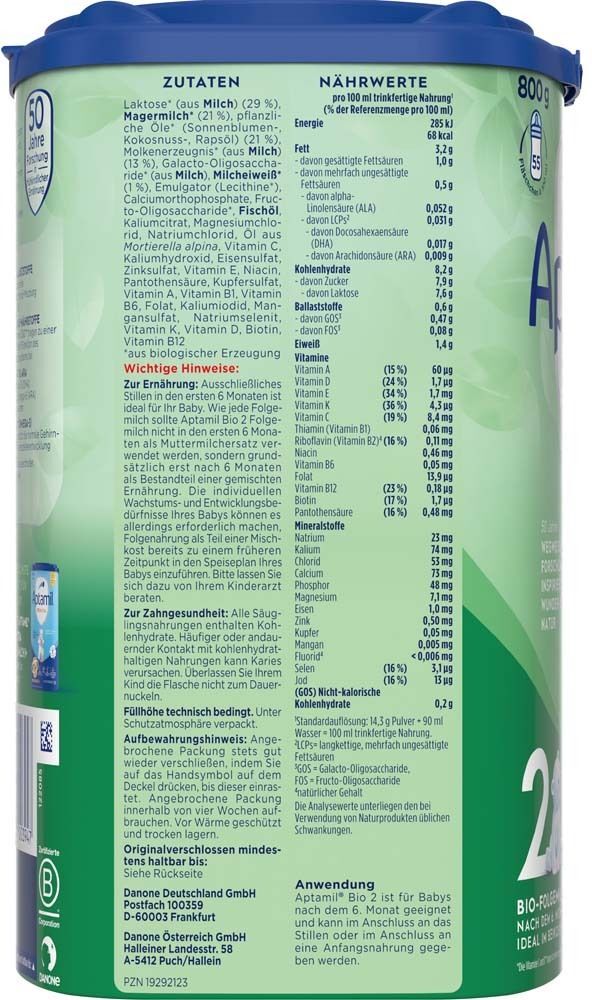 Aptamil Bio 2 Folgenahrung Pulver 800 g